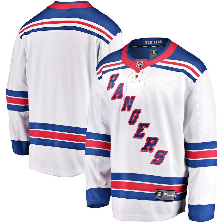 Men New York Rangers Fanatics Branded White Breakaway Away NHL Jersey